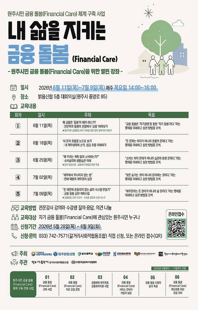 금융도 '돌봄'으로…원주서 지역 금융돌봄 체계 구축 나선다